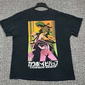 Cowboy Bebop Anime Graphic Shirt Men XL Black Short Sleeve Crew Neck